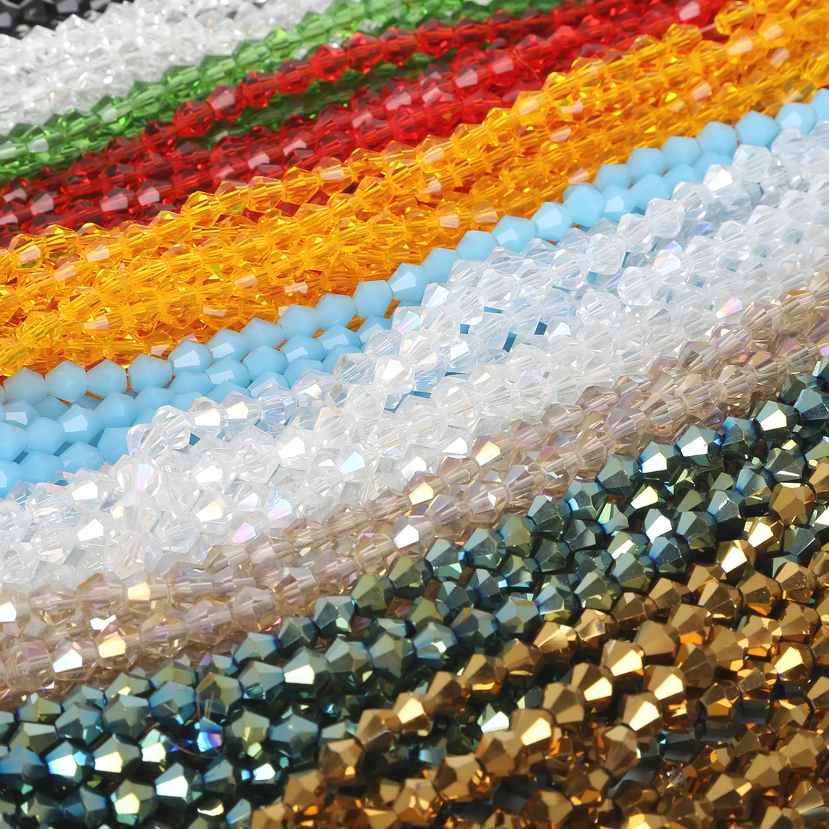 New 4mm Crystal Beads Facet Round Glass Beads Loose Spacer Bead For DIY Handmade Jewelry Making