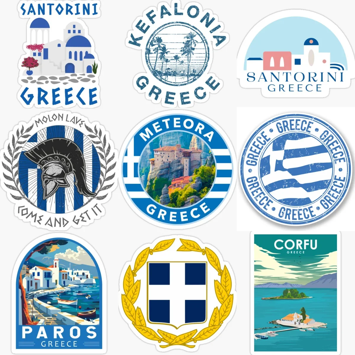 

GR Greece Flag Map Landscape Creative Personalized Car Stickers for Car Truck Helmet Window Wall Decoration Accessories