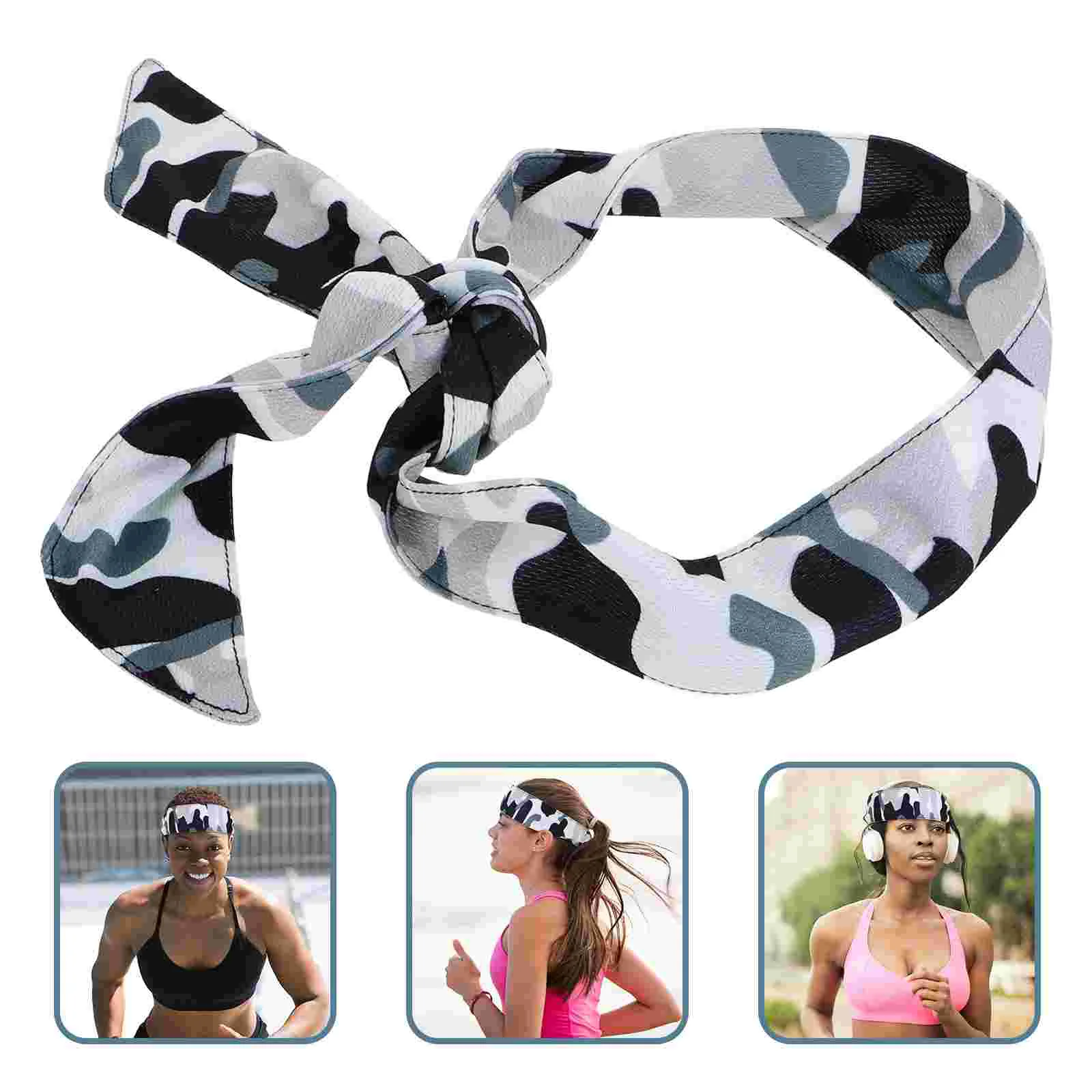 

Sports Bandana Sweat Wicking Workout Headband Fitness Turban for Men Adjustable Sweatband Tennis Tie Bandanas Soft Scarf