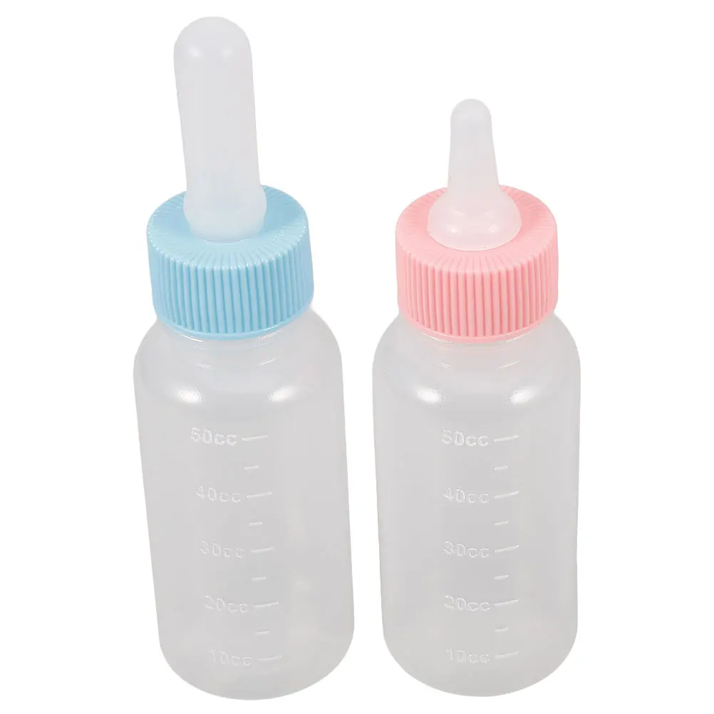 

2pcs Pet Feeder Silicone Puppy Nursing Small Lamb Goat Milk Bottle Newborn Pets Feeding Kitten Milk Replacer Calf