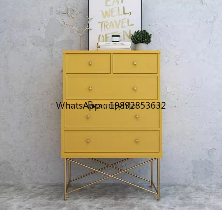 FF American country solid wood chest living room bedroom five pumping storage solid wood porch side cabinet