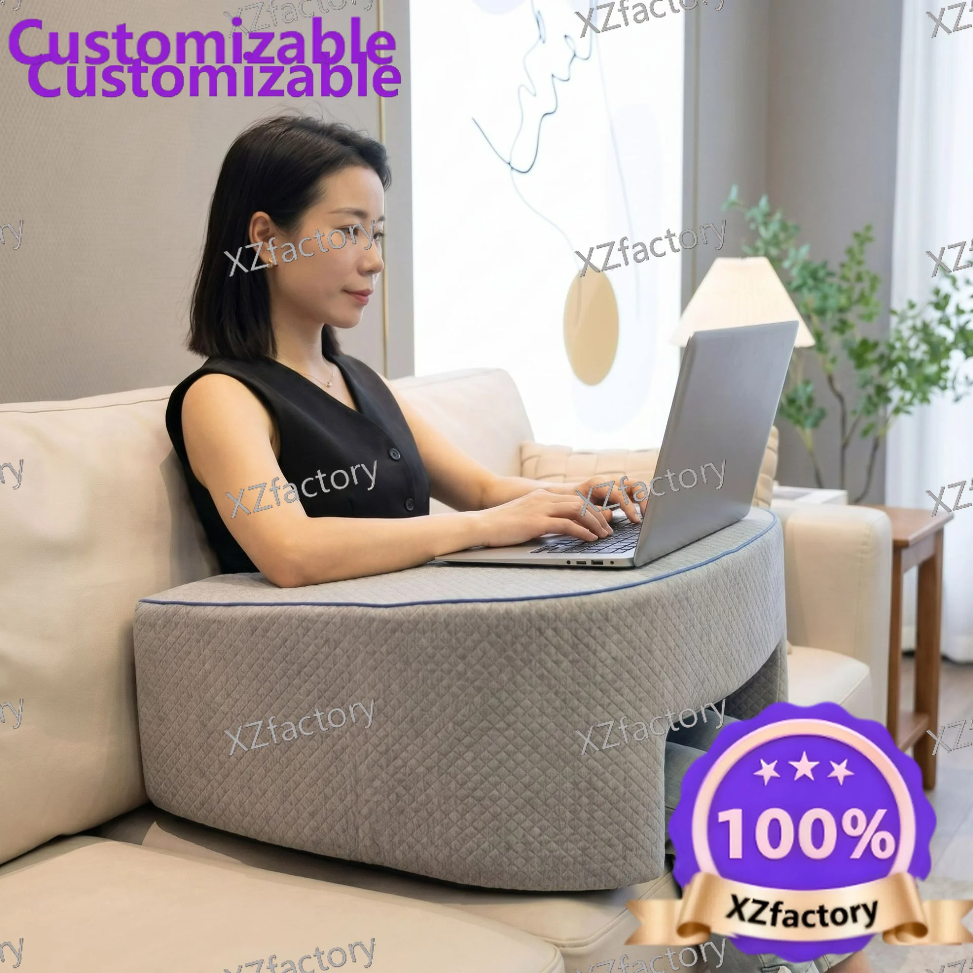Customizable 1 Pc  Gaming,Working, Sitting in Floor Sofa,with Removable and Was Soft Reading Pillow, Arm Rest Lap Desk Pillow