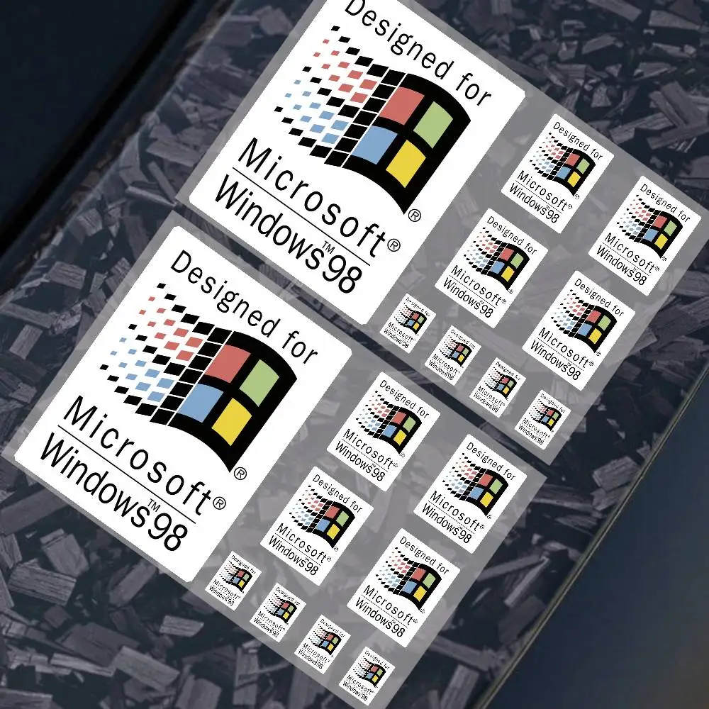 1 STÜCK Fahrrad Motorrad Auto LocomotiveSticker Styling Vinyl Aufkleber Aufkleber Dekoration FÜR Retro Entwickelt für W-Windows 98 LOGO