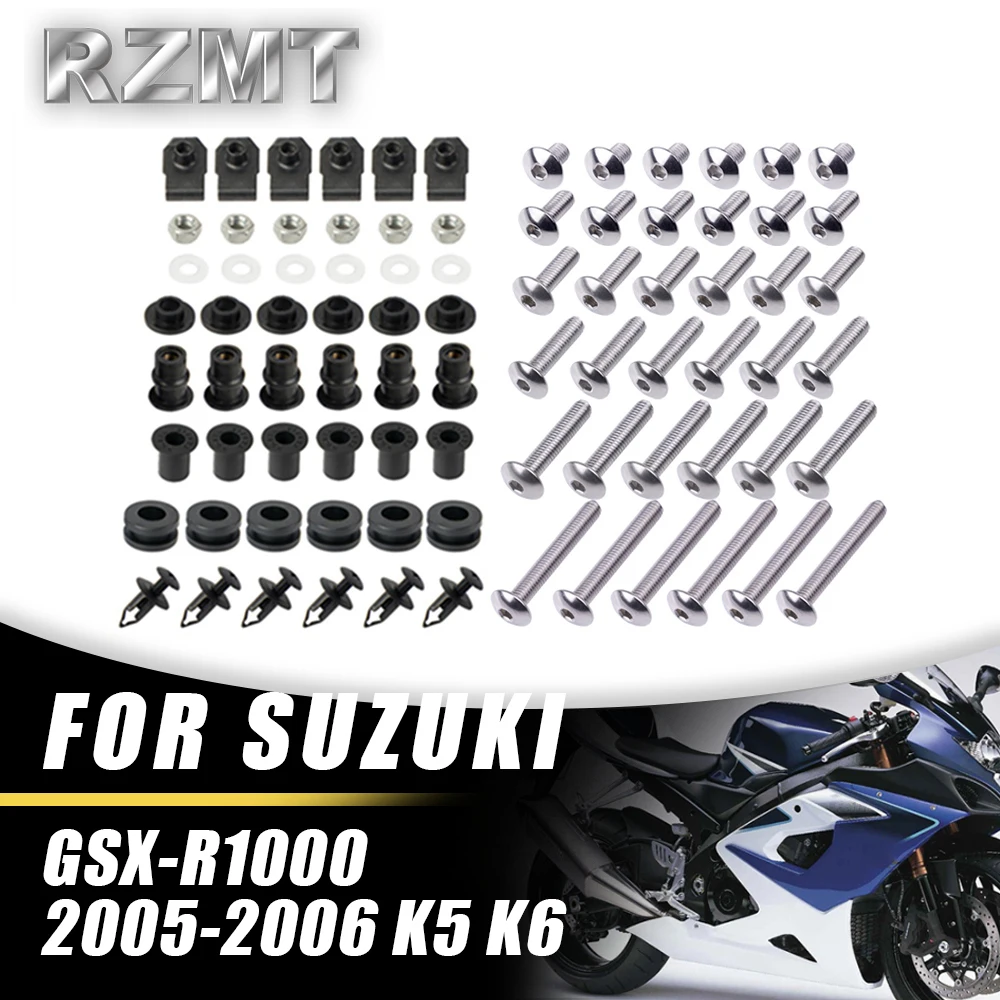 

For SUZUKI GSX-R1000 2005-2006 K5 K6 Motorcycle Stainless Complete Bodywork Fairing Bolt Kit Screws Clip