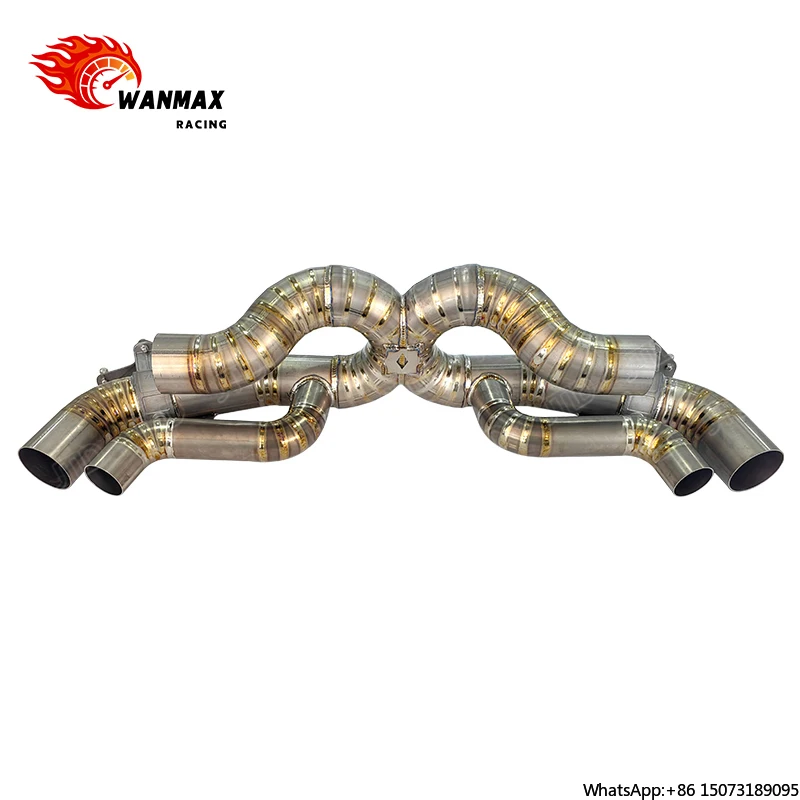 Titanium Valved Exhaust System for  992 Turbo/Turbo S - Quad Tip Catback with Remote Control