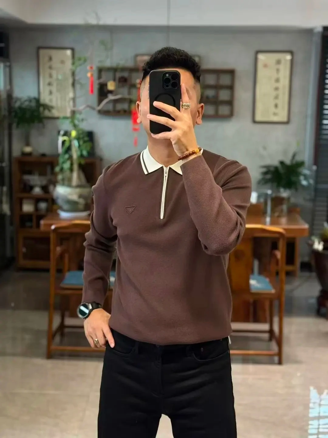 

Autumn Winter Men's Knitted Sweater f Zip Casual Faion High Quali Cool Turn-down Collar Knitwear Comfortable Regular Fit