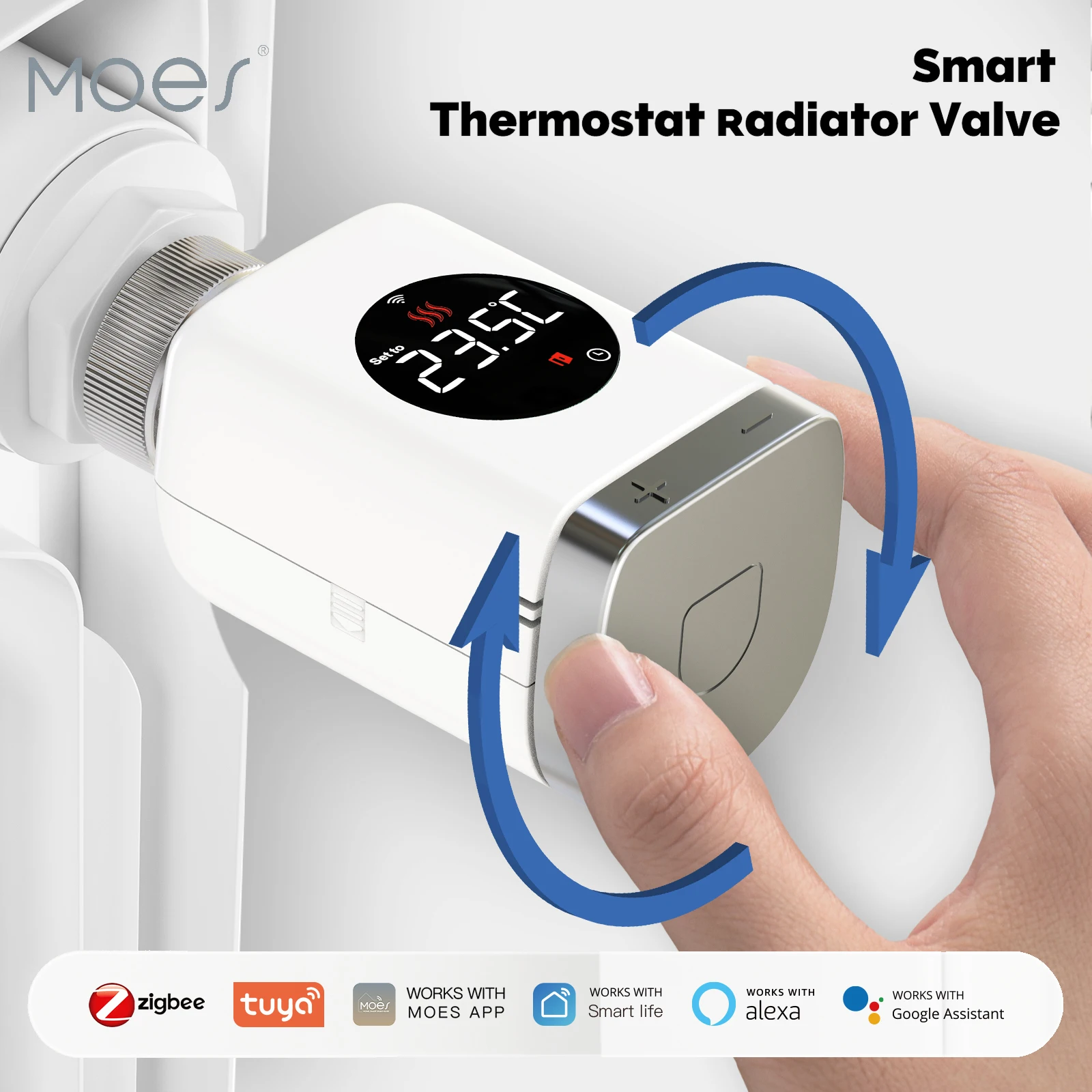 

MOES Tuya Zigbee/Wifi TRV Thermostatic Radiator Valve Smart Programmable Temperature Controller Alexa Google Home