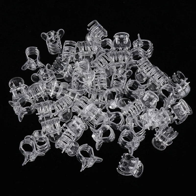 50PCS Transparent 6 Claws Orchid Clips Plastic Butterfly Flowers Support Clear Fixer Set For Garden Vine Stem Plants Climbing