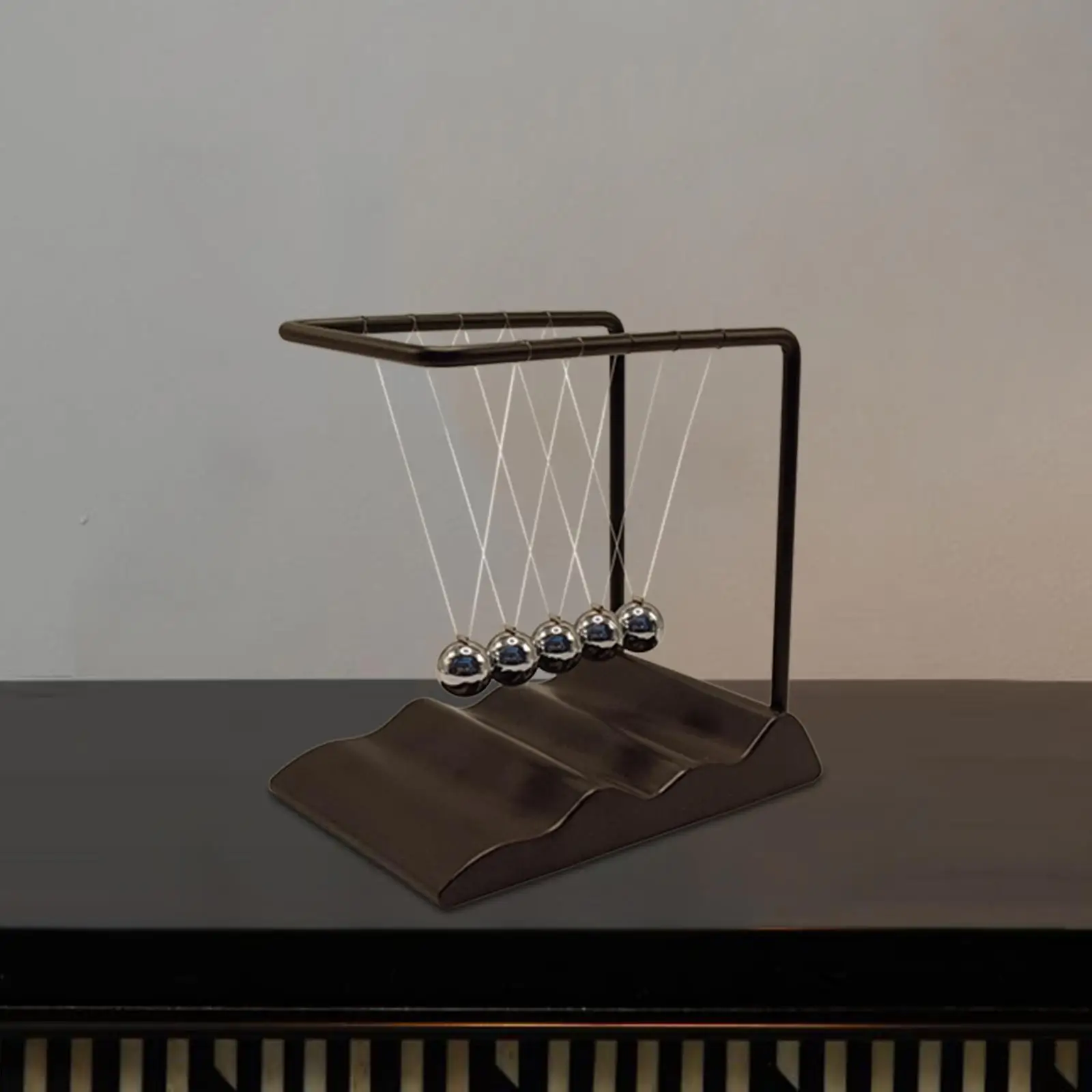 Square Newton Balls Energy Conservation Physical Model with Base Newtons Cradle Balance Balls for Office Home Decor Desk