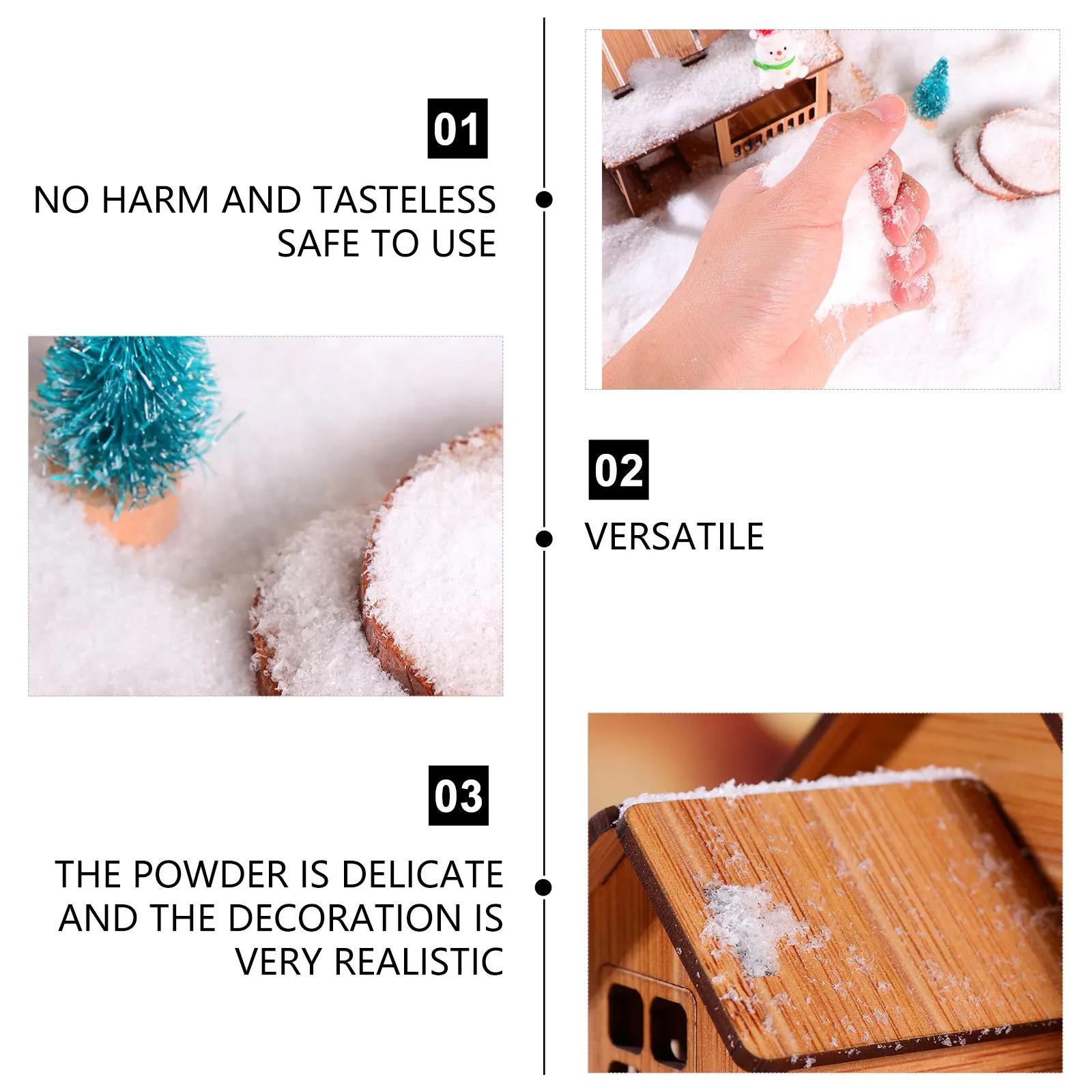 

500G Artificial Snow Christmas Decor Powder Non-Melting Fake Snow for Tree Tabletop Home Party Scenery Setup Powder