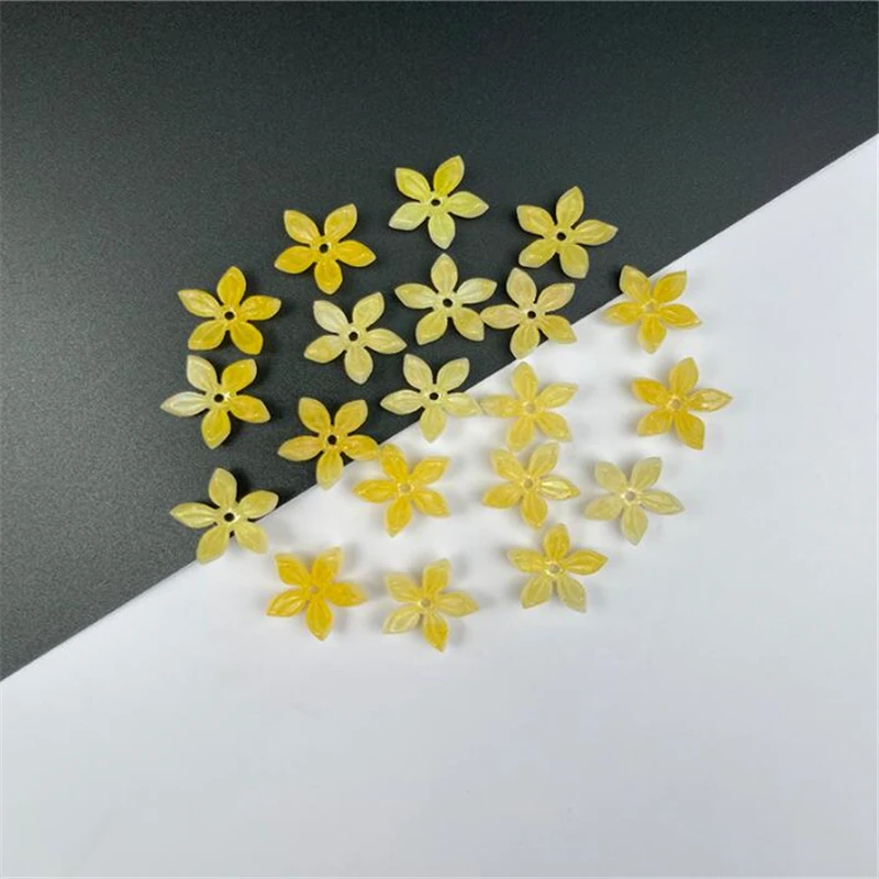 New Creative Acetic Acid Flower Beads Torus 14MM Spacer Beads Charm Connectors Diy Hairpin Jewelry Making Resin Acessories