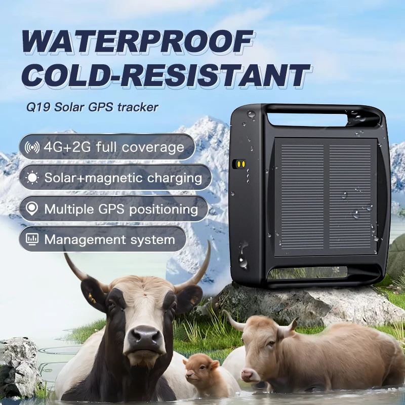 

20000mAh GPS Locator Solar 4G GPS Tracker for Horse Ranch Farm Hound Cattle Anti-Lost Location APP Real-Time GPS Tracking Device