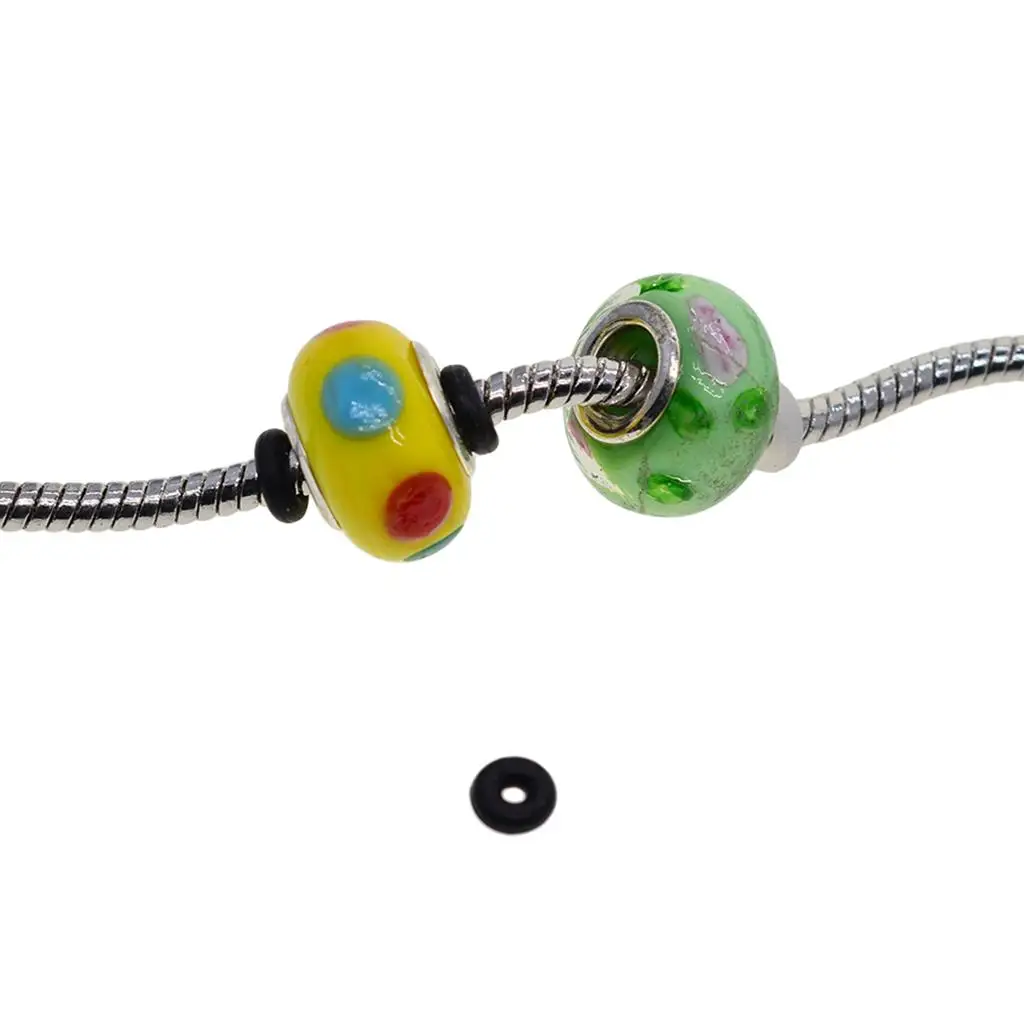 Silicone Stopper Rings Beads Spacer Charms for DIY Bracelets Making Kit Jewelry Accessories for Gifts