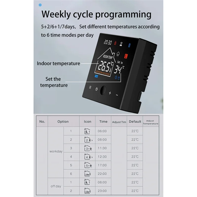 

A36T-Tuya умный дом Wi-Fi пульт дистанционного управления температурой беспроводной термостат для газовой настенной печи, программируемый пол с подогревом
