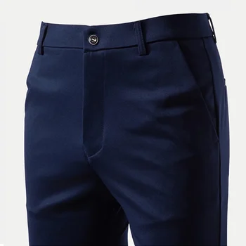 29-42 Men's Summer Thin Fashion Business Casual Suit Pants Long Pants Men's Elastic Straight Sleeve Formal Pants Plus Size 28-40 3