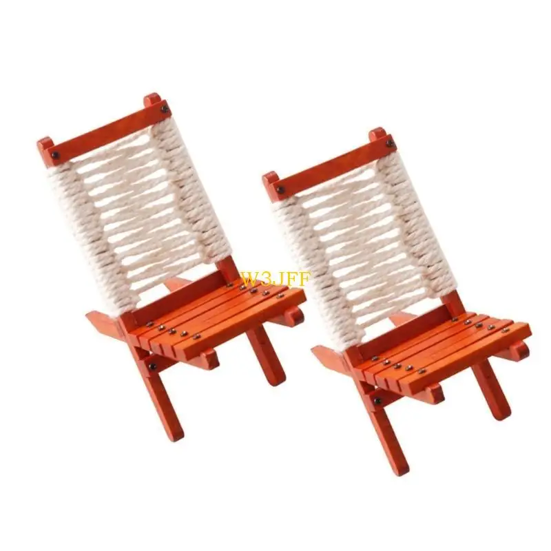 

W3JF Realistic Chair Miniature Display Zakka Role Play and Display for Dollhouses Enthusiasts, 1/12 Scale, Chair
