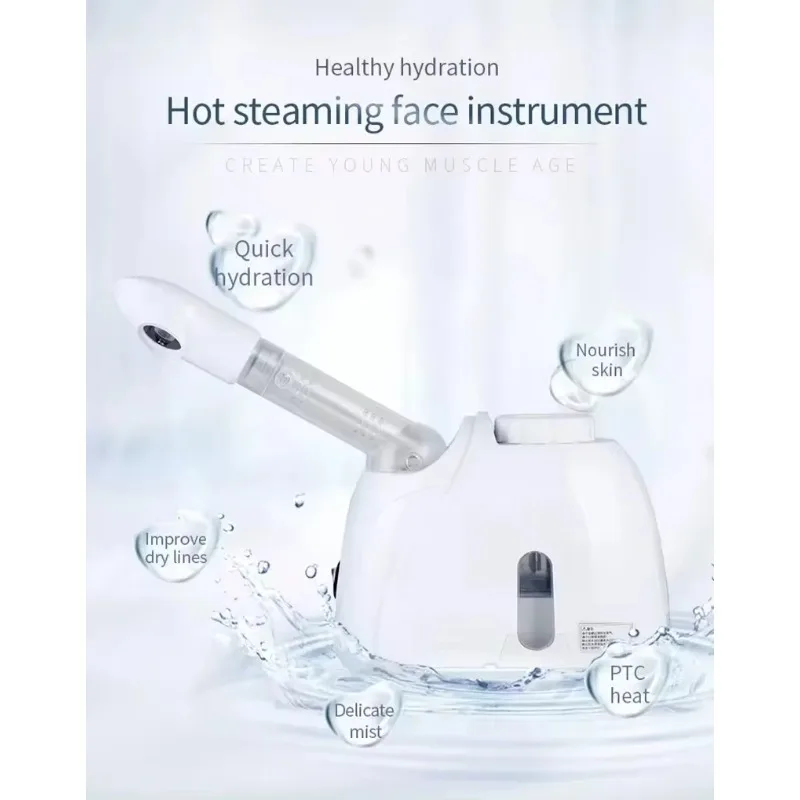 Ozone Facial Steamer Warm Mist Humidifier for Face Deep Cleaning Vaporizer Sprayer Salon Home Spa Skin Care Whitening