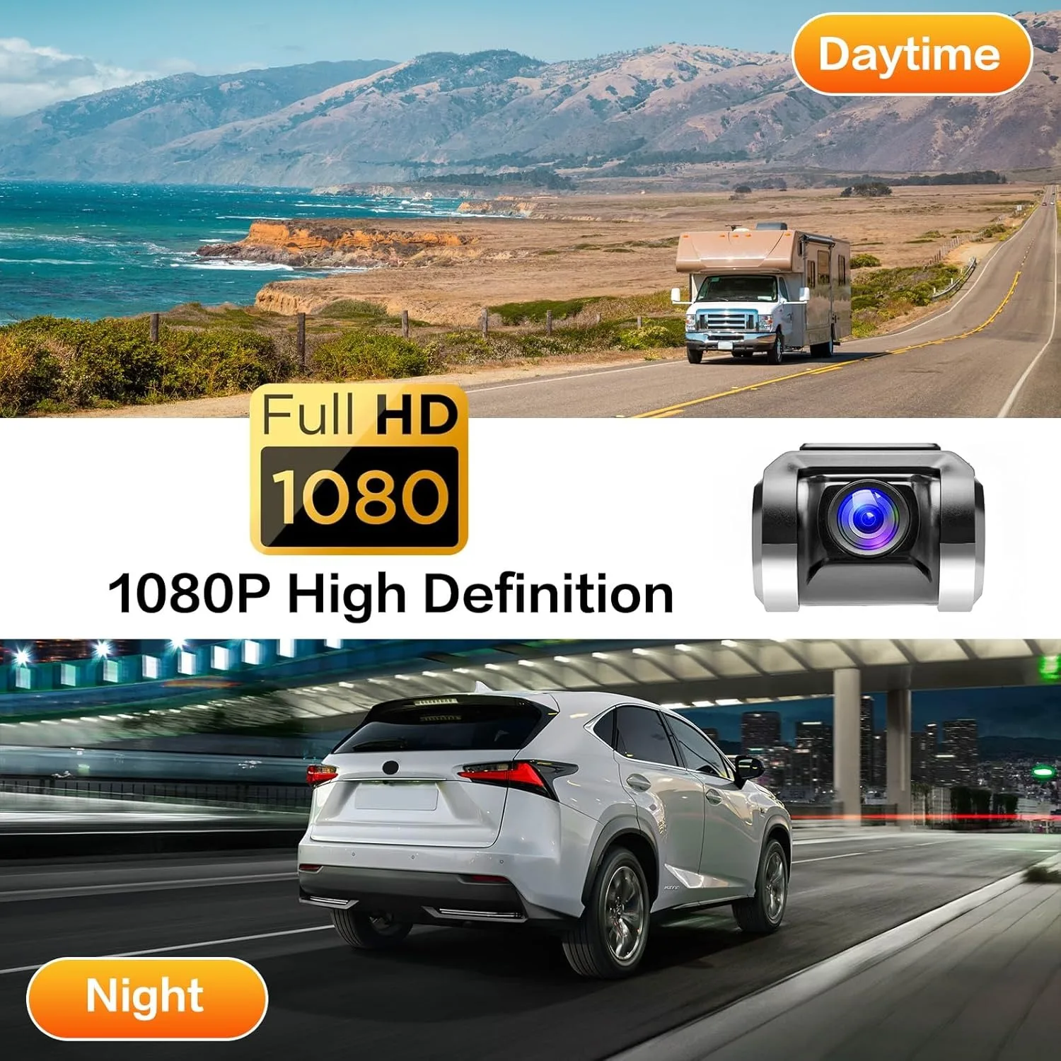 USB Dash Cam 1080P Full HD ADAS Car DVR 170° Wide Angle Loop Recording Hidden AR Camera Only for Android Car Stereo Night Vision