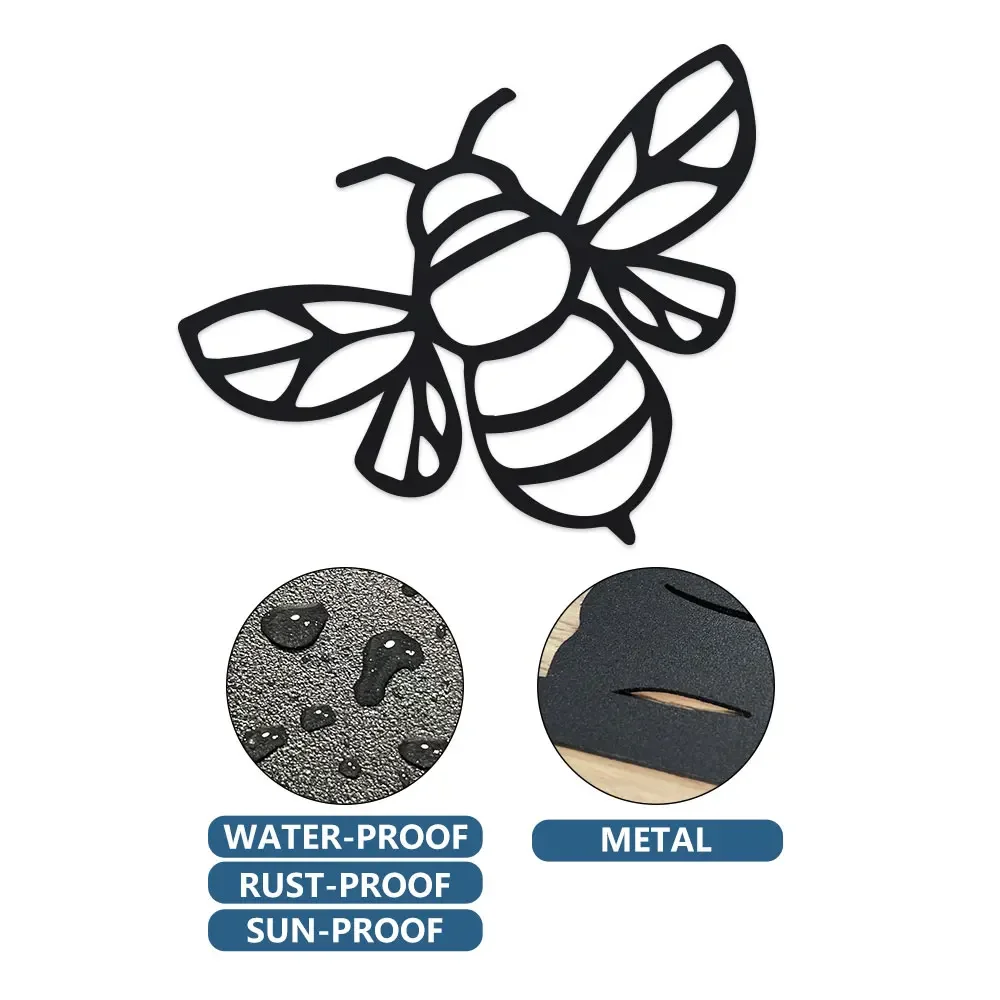 2D 1pc Enchanting Bee Hive Sign - Farmhouse Chic Metal Wall Art - Durable Iron Craft for Bumblebee Lovers Nursery, Bedroom Decor