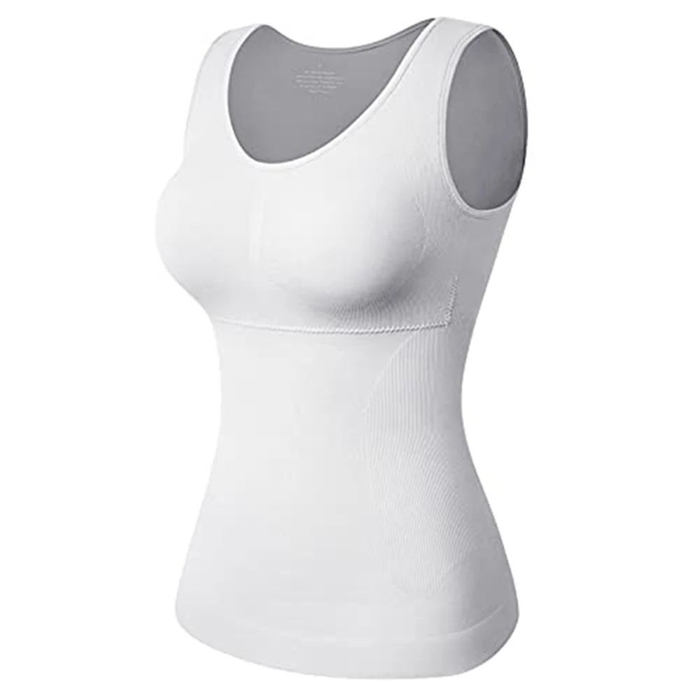 Dames BH Dames Tanktops Hemdje Afneembare bh Vest Plank Brede band Casual Effen Basic Fitnesskleding