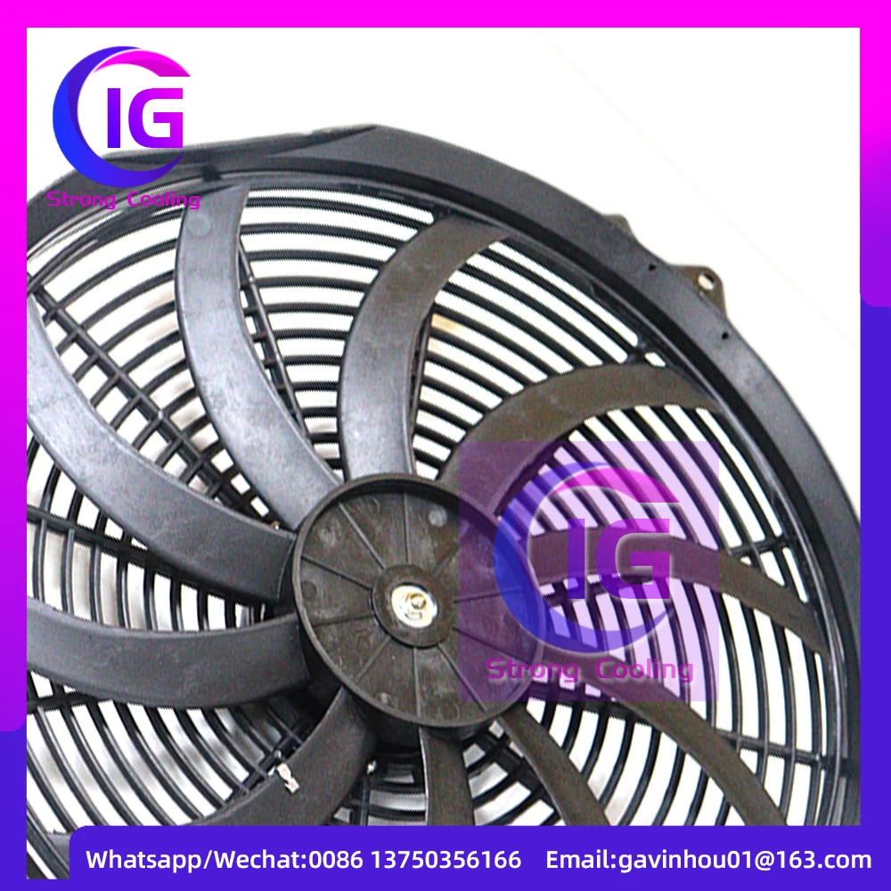 16 Inch 80W Electric Radiator Fan For Universal Push Pull Ultra-Thin Straight Leaf Hair Dryer Electronic Fan 12V/24V