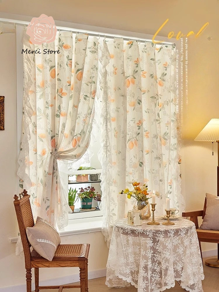 

Luxury French No Drill Gauze Curtains for Bedroom Bay Window Telescopic Installation Blackout Dream Drapes Custom Tulle