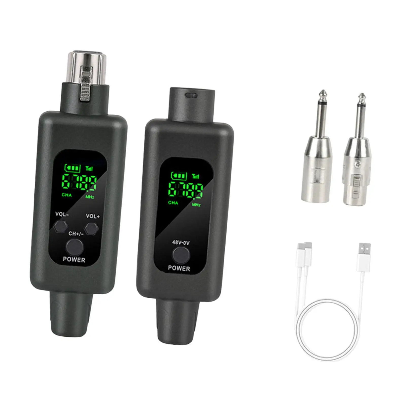 2.4GHz Mic Transmitter and Receiver Kit for Guitars Condenser Dynamic Mic