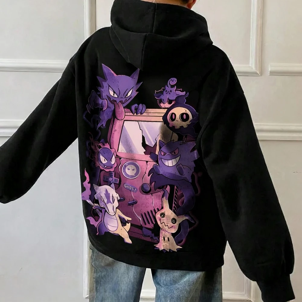 Pokémon Game Merchandise Sudadera con capucha 2025 Otoño/Invierno nueva tendencia urbana para mujer Casual suelto americano suéter para padres e hijos Top