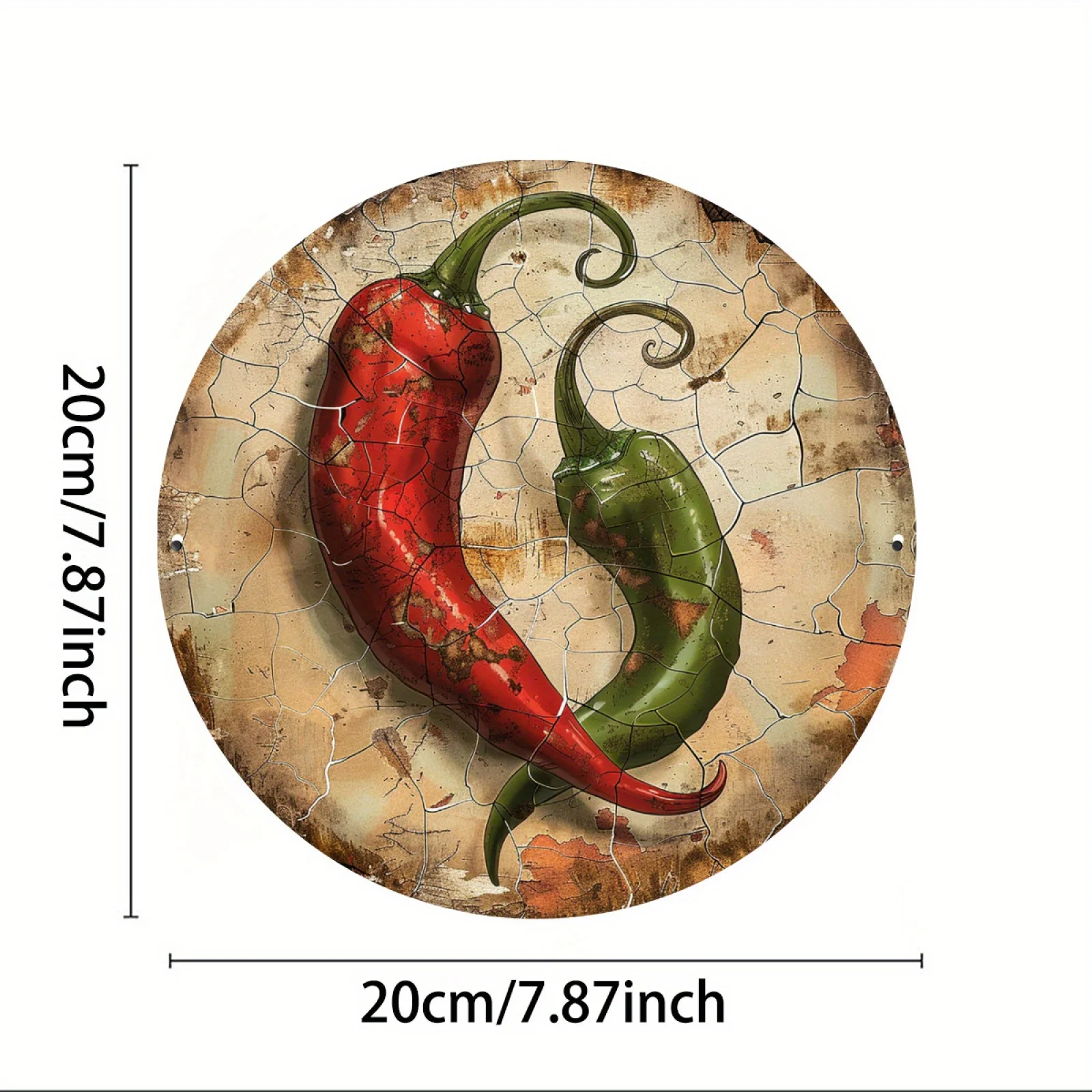 Graphic Printing, Chili Pepper Vintage Aluminum Sign, Wall Art Decoration, Coffee Club Living Room Wall Decoration Plaque Gift