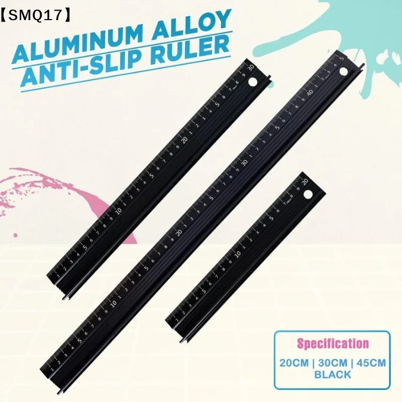 20/30/45cm Non-Slip Aluminium Alloy Ruler Marking Metal Safety Cutting Art Craft Multi-Functional Aluminium Alloy Ruler【SMQ】