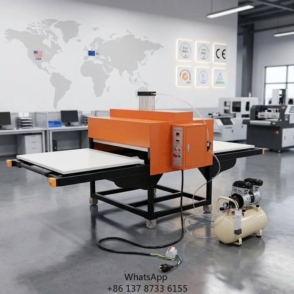 Large Format Pneumatic Double-Station Heat Press 80x100cm/100x120cm Factory Direct T-Shirt Sublimation Equipment With CE Mark
