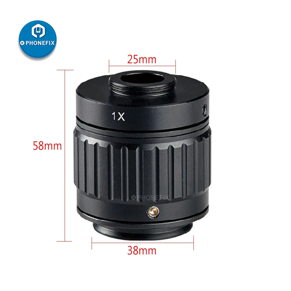 Imagem -06 - C-mount Anel Adaptador para Microscópio Trinocular Estéreo Acessórios para Câmera 0.35x 0.5x 1x Focus M38 38 mm Port Cctv