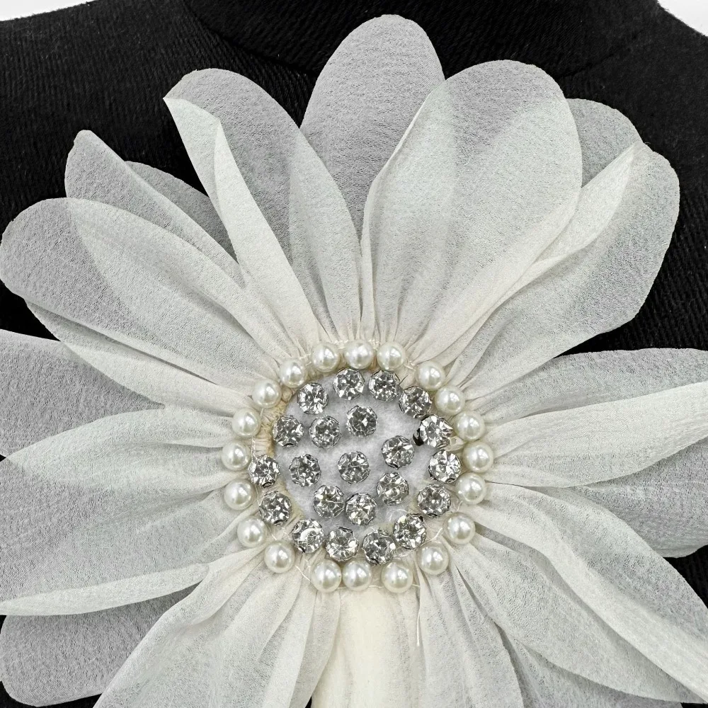 New Mesh Gauze Flower Appliques Large Size Removable 3D Clothing Applique DIY Clothes Decoration Clothing Patches Dress