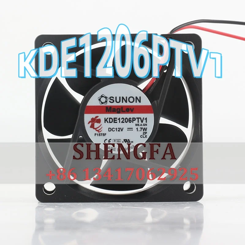 Original built-in SUNON KDE1206PTV1 6025 12V 1.7W Magnetic suspension silent chassis inverter 2-wire cooling fan