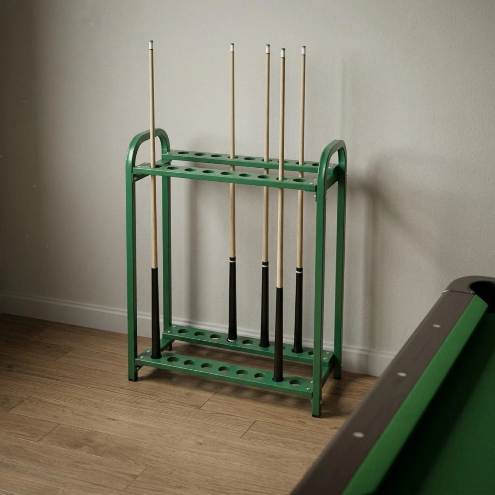 27 Slots Billiard Cue Rack Double Layer Pool Stick Stand Club Rack Indoor Outdoor Use Sports Storage Space Saving for Game Room view 3