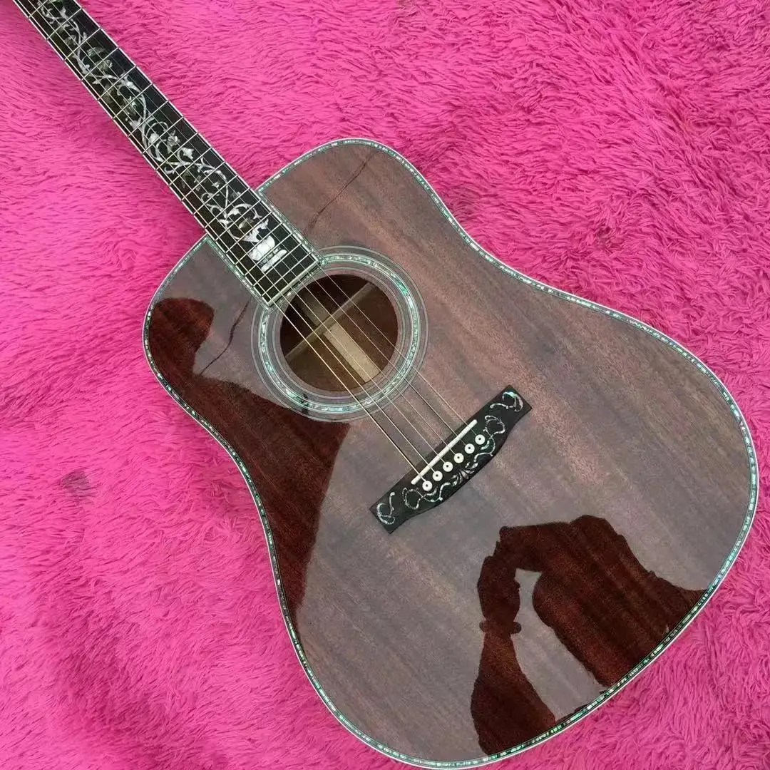 

New high-quality luxury acoustic guitar, panel spruce wood, fingerboard rose wood