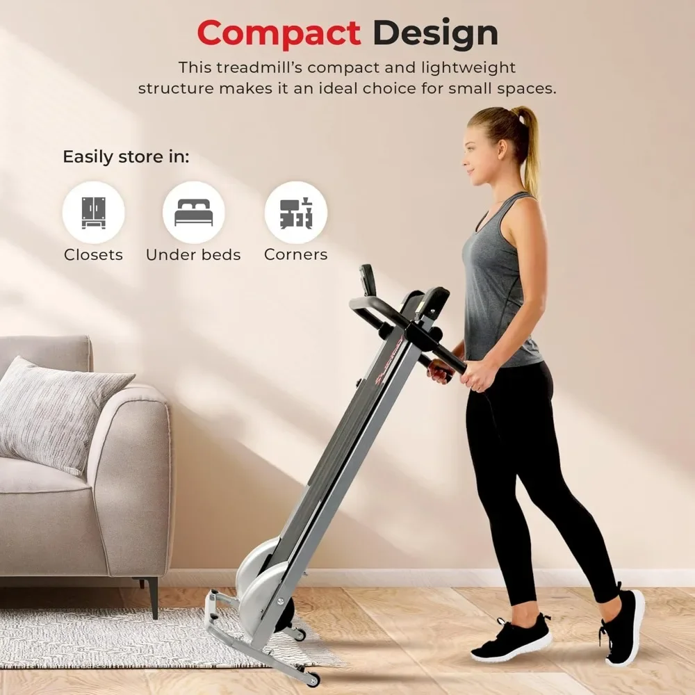 Manual Walking Treadmill, Non-Electric, Fixed Incline, Compact & Foldable Design, Digital Monitor, Non-Slip Surface