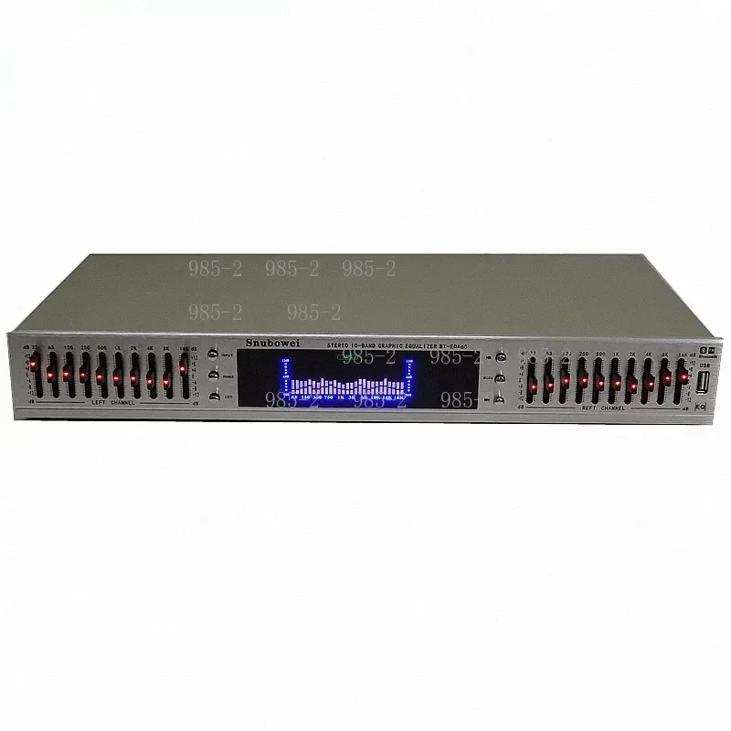 EQ-898 Digital Stereo Equalizer - Bluetooth HIFI Preamp Dual 10 Band for Home Audio Stage