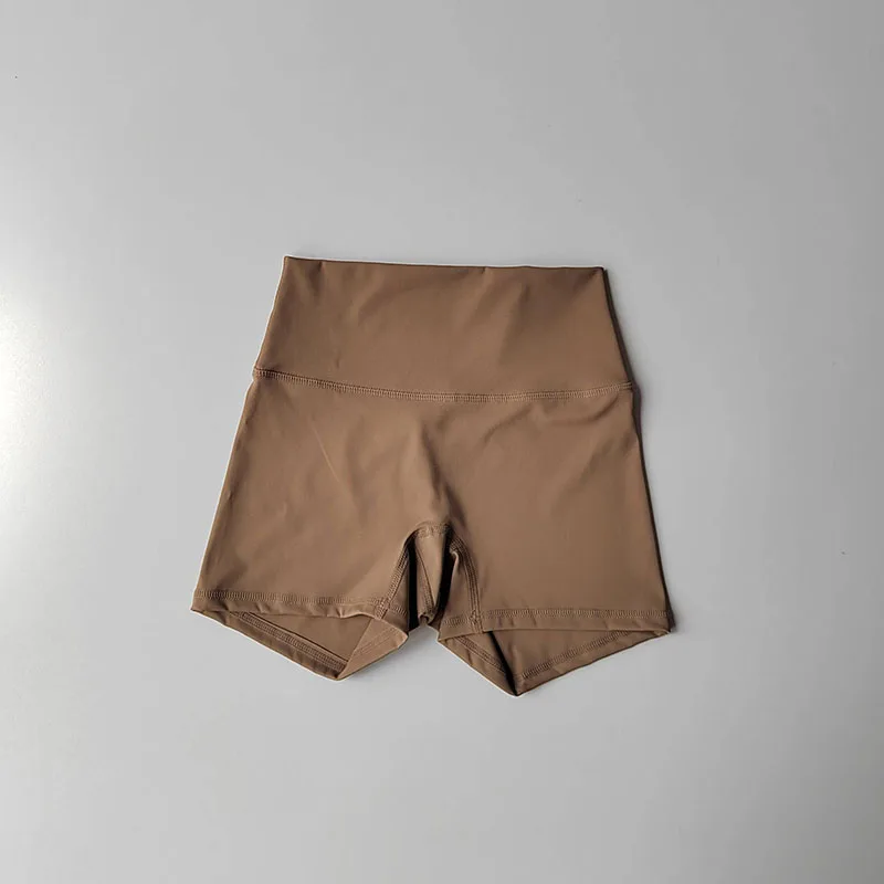 Hautfreundliche Yoga-Shorts in Nude-Optik, hohe Taille, hüftformend, enge Sportshorts, schnelltrocknend, für Training, Laufen, Fitness, Hot Pants für den Sommer. – Detail 8