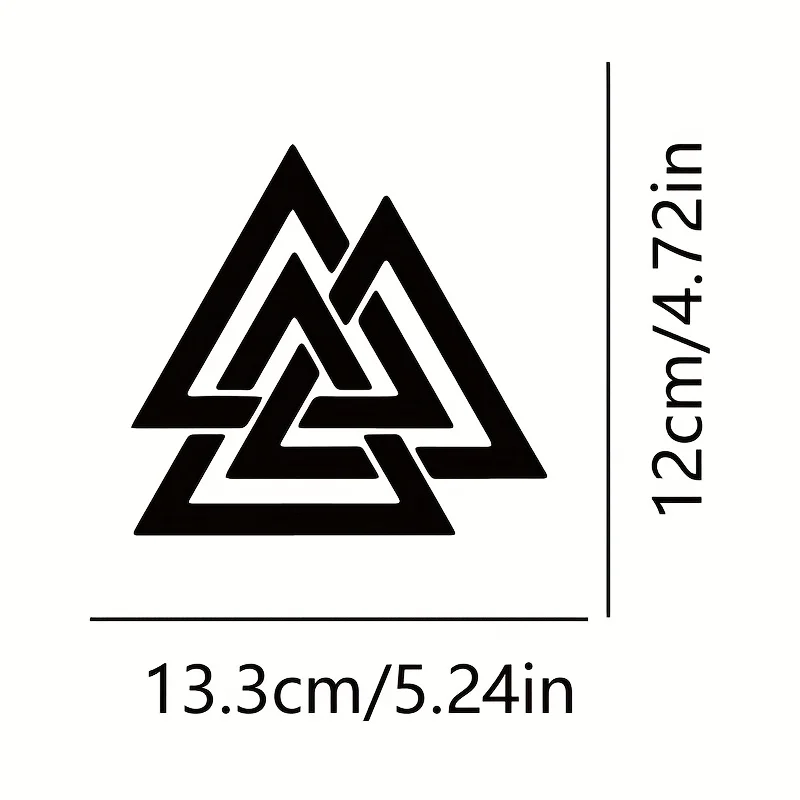 1PC Interlocking Triangle Vinyl Sticker - Black/Red/White Waterproof Self-Adhesive for Car, Laptop, Phone & DIY Decor