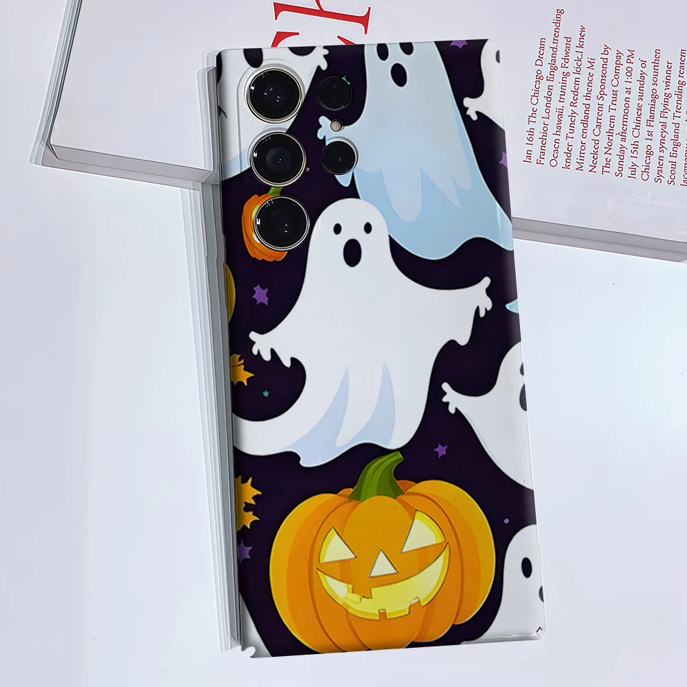Halloween Cute Phone Case for Samsung Galaxy S26 S25 S24 S23 Ultra Plus Luxury Double-layer anti-fall Back Cover