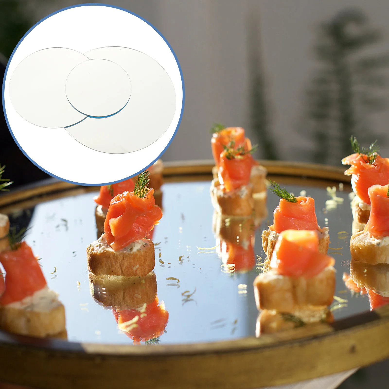 

3 Pcs Mirror Acrylic Reflection Board Decorative Props Decoration Reflective Photography Accessories Plate Silver Jewelry