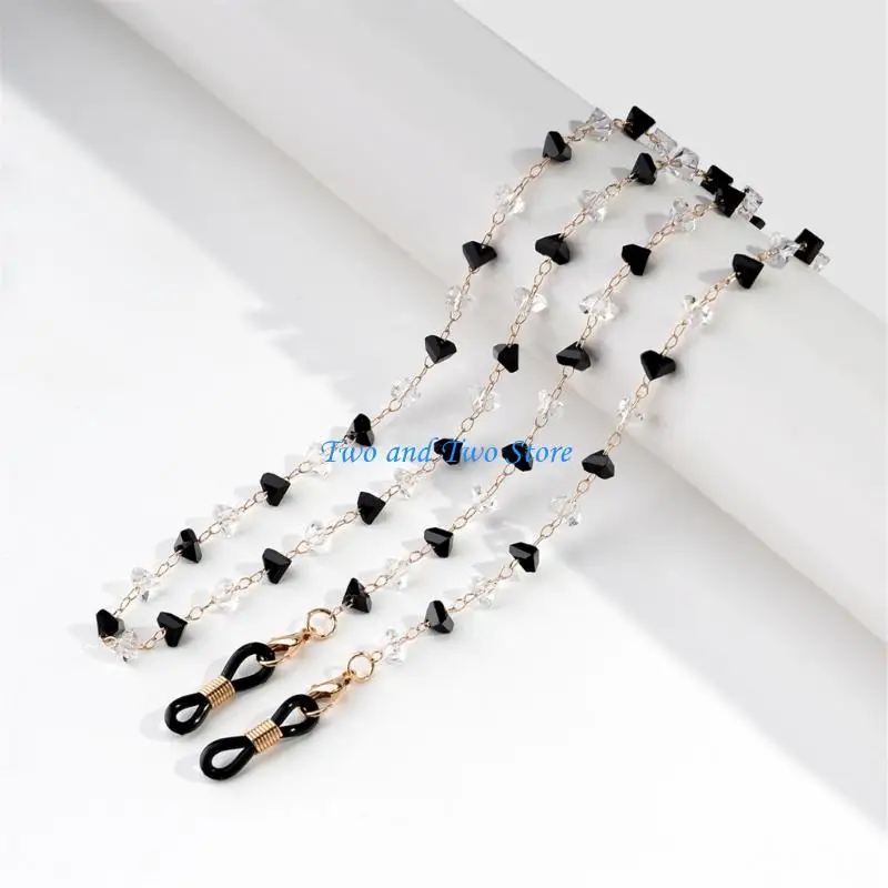 

HX6F Crystal Eyewear Chain Glasses Nonslip Strap Eyeglasses Retainer Lanyard for Adult Women Men Fashion Eyewear Accessory