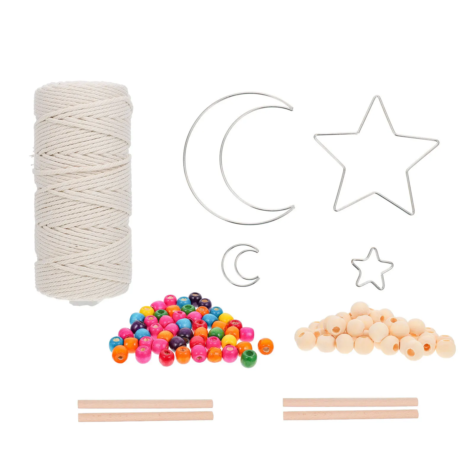 

1 set 1 Set Diy Dream Catcher Kit Handmade Hanging Tapestry Material For Moon Star Ring Decoration Macrame Cord Craft Diy Supply
