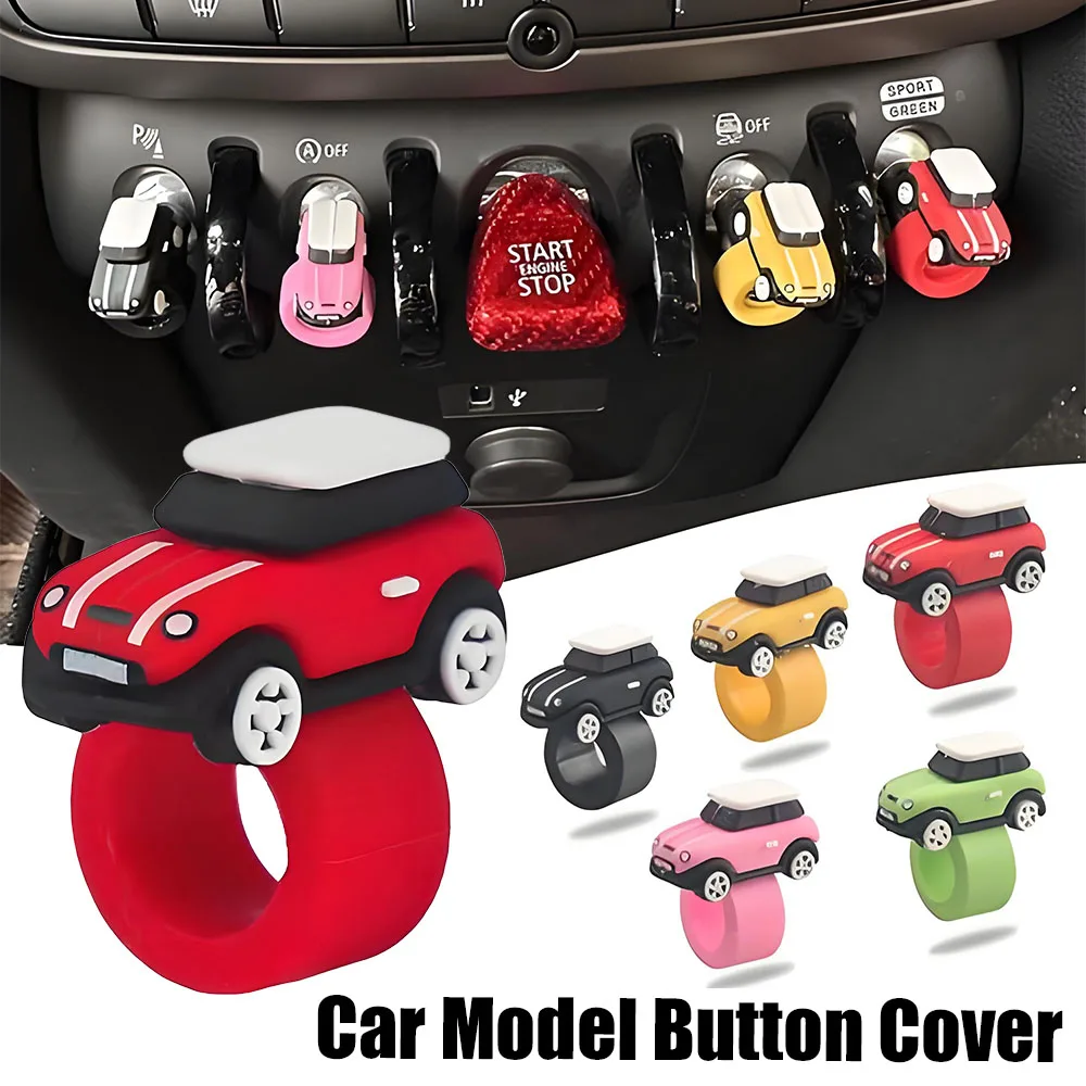 For MINI Cooper Car Decor Multi-color Knbo Cover Silicone Button Ring Interior Ornaments Eco-friendly Silicone Accessories