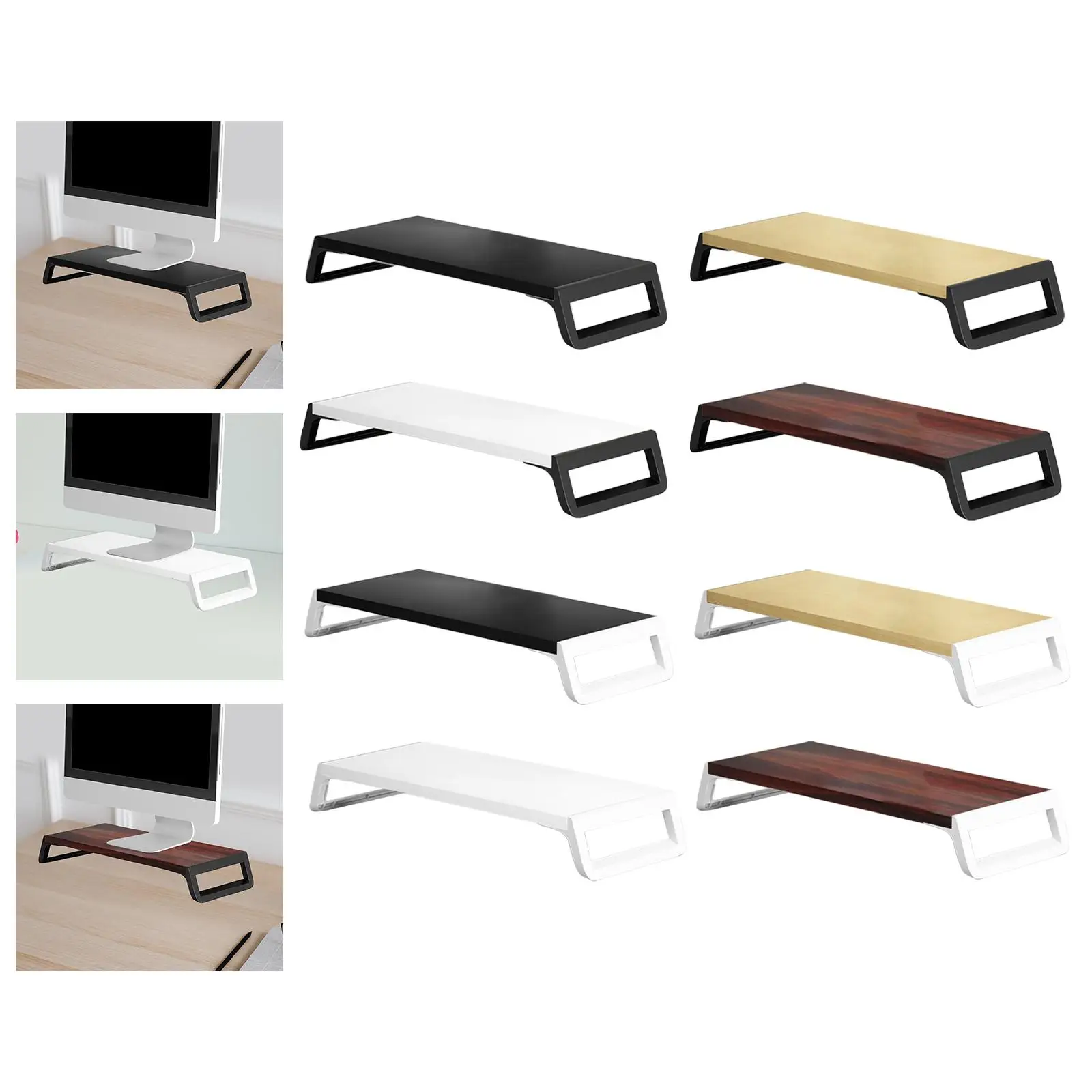 Riser Monitor Komputer, Meja Berdiri Monitor untuk Rak Desktop Monitor Printer untuk Perlengkapan Kantor Kayu Layar PC,