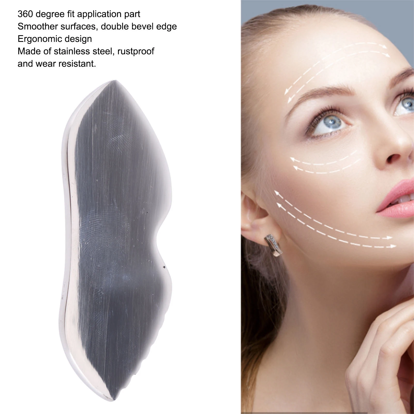 

Gua Sha Tool Comb Smoother Surfaces Rustproof Ergonomic Design Light Portable Gua Sha Massage Board for Pain Relief