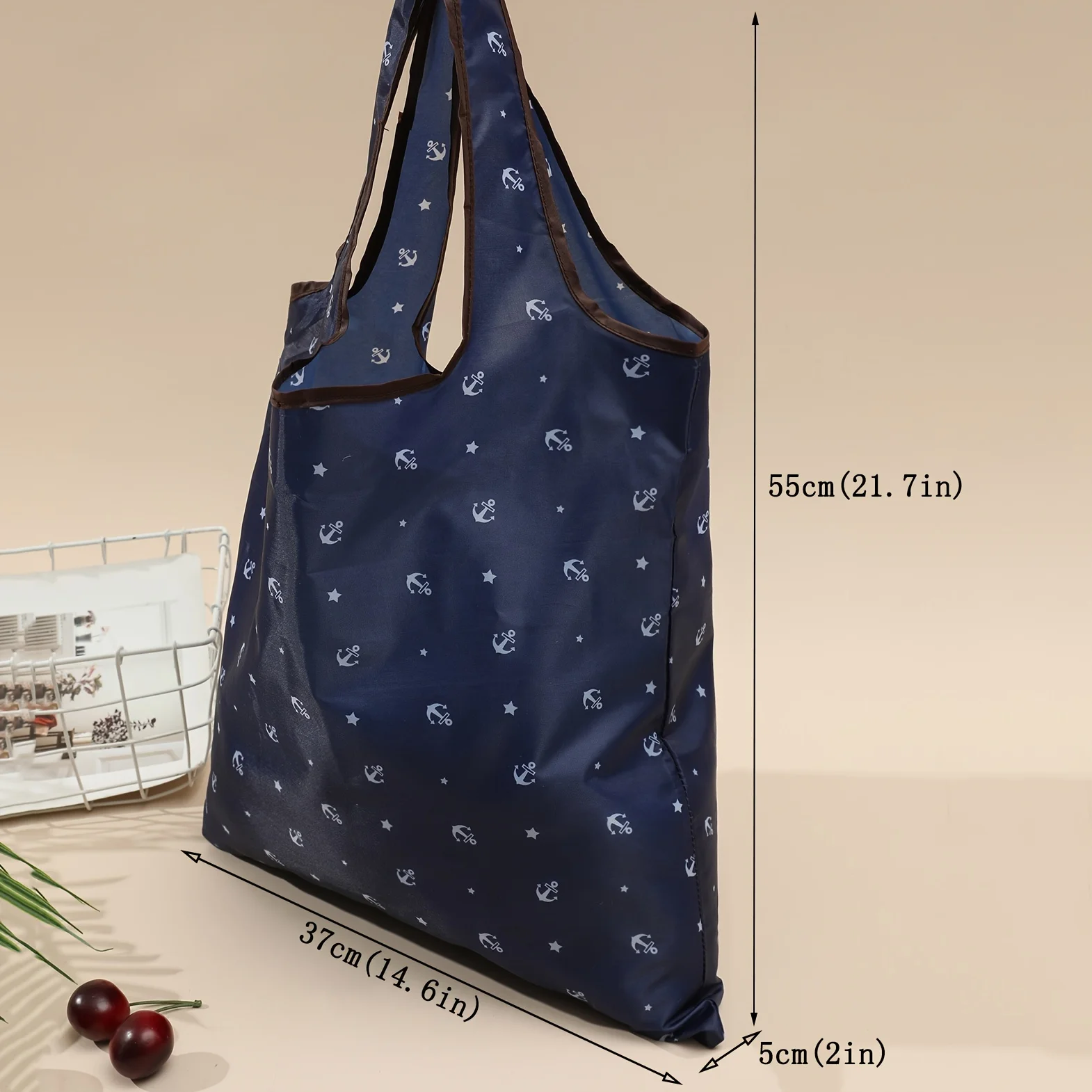 Foldable Large Shopping Bag, Fashion Reusable Grocery Bag Casual Nylon Shoulder Bag