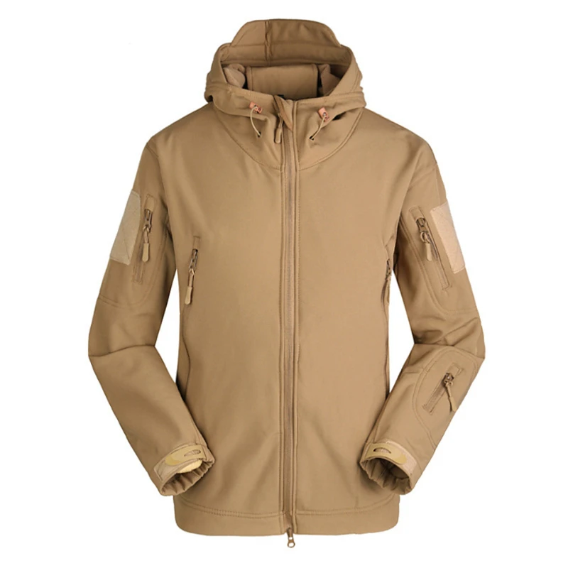 Chaqueta militar táctica de piel de tiburón para hombre, abrigo de lana impermeable, ropa del ejército, chaqueta cortavientos de camuflaje