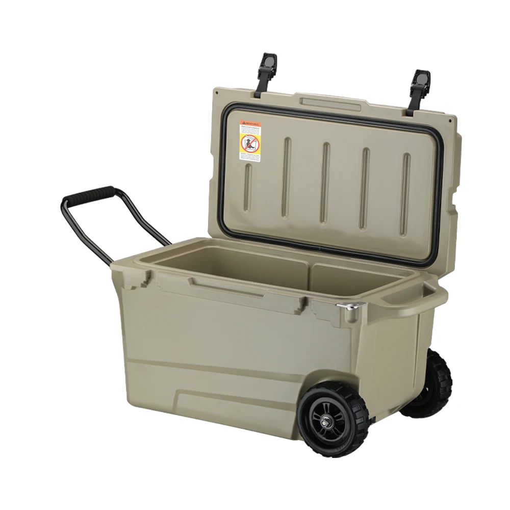 Rotomolded Cooler Box Outdoor Ice Chest Cooler With Big Wheels